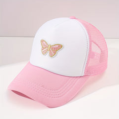 Butterfly Embroidery Mesh Baseball Cap for Couple