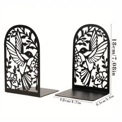 Carved Bird Metal Bookends for Student Desktop Storage