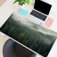 XXL Mouse Pad Foggy Green Forest Mouse Mat
