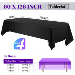 4pcs Elastic Table Cover Round Stretch Tablecloth Cocktail Fitted Tablecloths