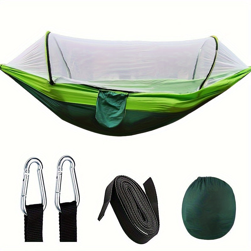 Nylon Hammock with Quick Opening Mosquito Net for Outdoor Camping