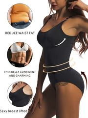 Solid Shaping Bodysuit Tummy Control Butt Lifting Slip Body Shaper Women