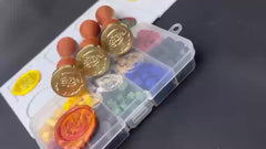 Santa Claus Seal Set Flower Wood Handle Vintage Brass Scrapbooking DIY Craft