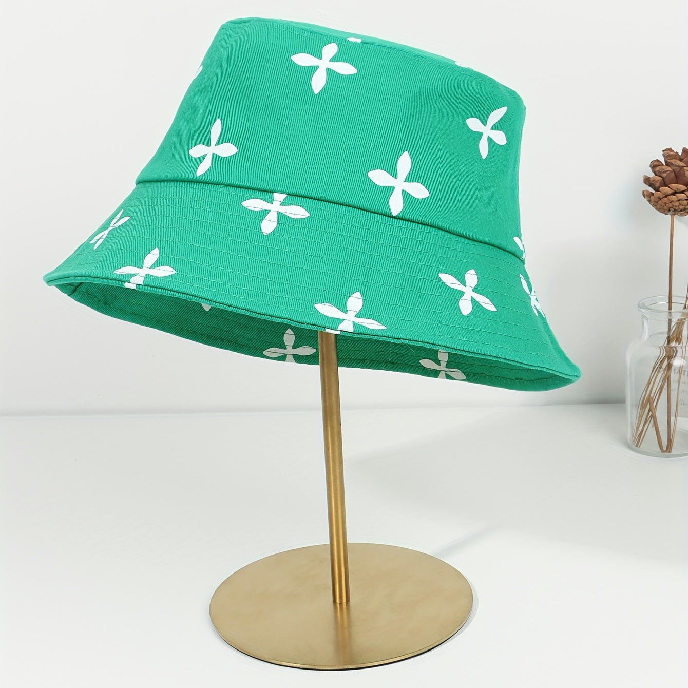 Floral Print Bucket Hat Wide Brim Sun Hat for Women