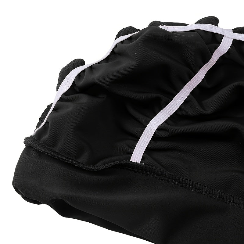 Pleated Swim Cap for Men and Women Elastic Fabric Pool Bathing Hat