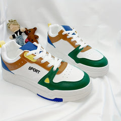 Women's Platform Skate Shoes Low Top Lace-Up Sneakers