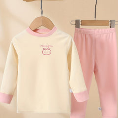 Toddler Cat Pajamas Long Sleeve Top & Pants Set Girl's Loungewear