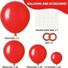 87pcs Red Balloons for Birthday, Wedding & Baby Shower Decor