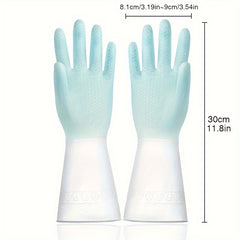2pcs Set Kitchen Dish Washing Gloves PVC Rubber Silicone Latex