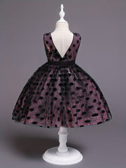 Baby Girls Polka Dot Mesh Gown Dress For Party