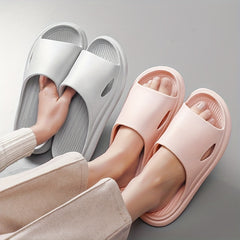 Women's Solid Pillow Slippers Non Slip Platform Shoes