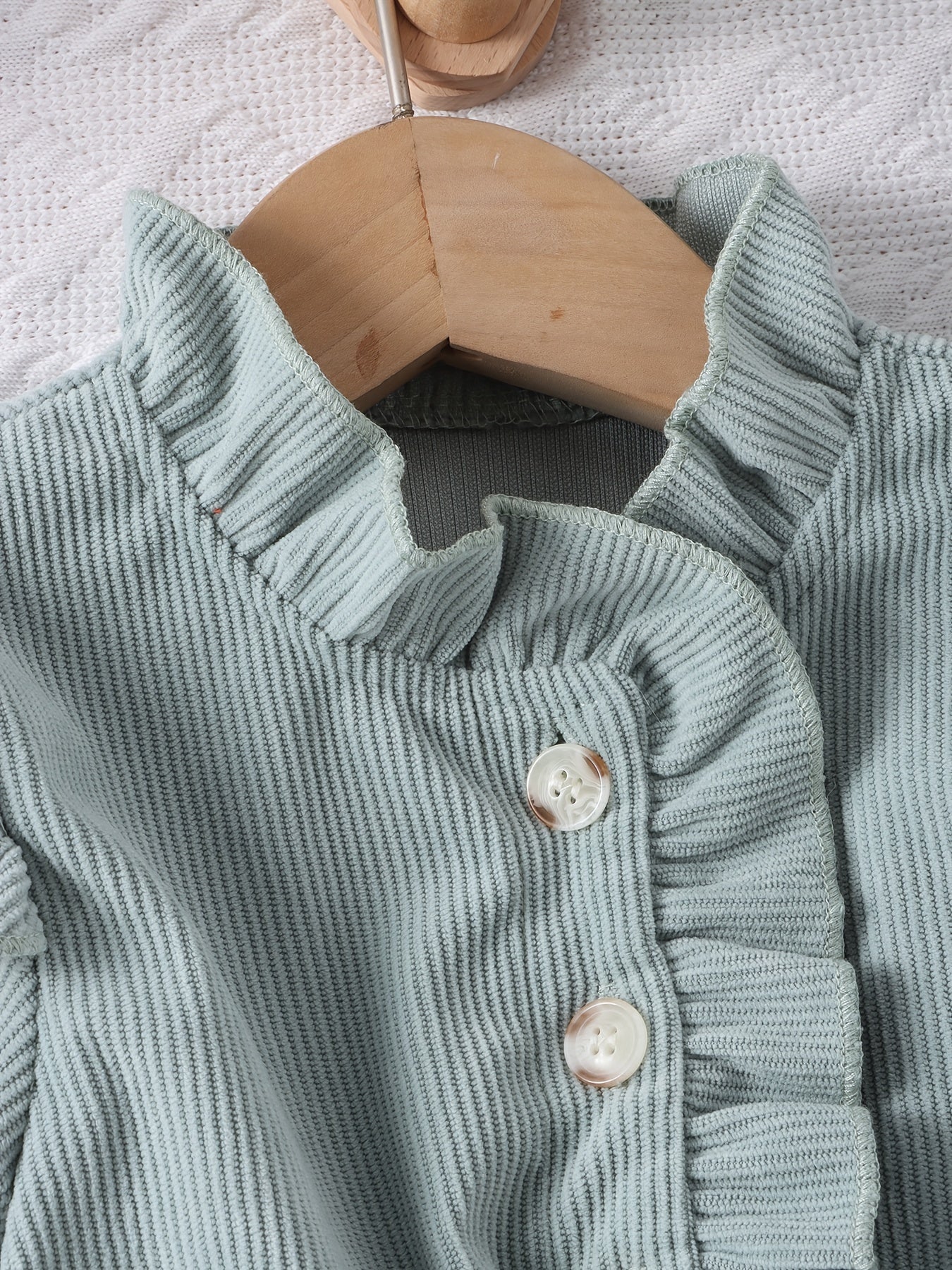 Girl's Ruffle Corduroy Tunic Dress For Party Going Out