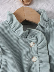 Girl's Ruffle Corduroy Tunic Dress For Party Going Out