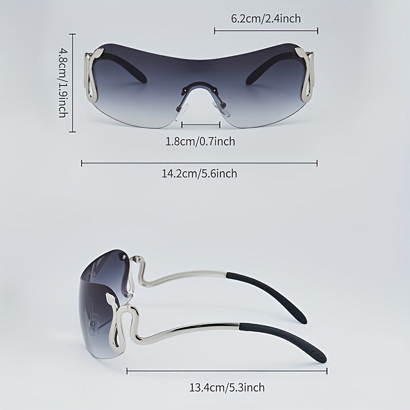 Y2K Wrap Around Sunglasses Gradient Lens Shield Glasses UV400