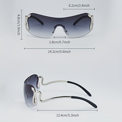 Y2K Wrap Around Sunglasses Gradient Lens Shield Glasses UV400