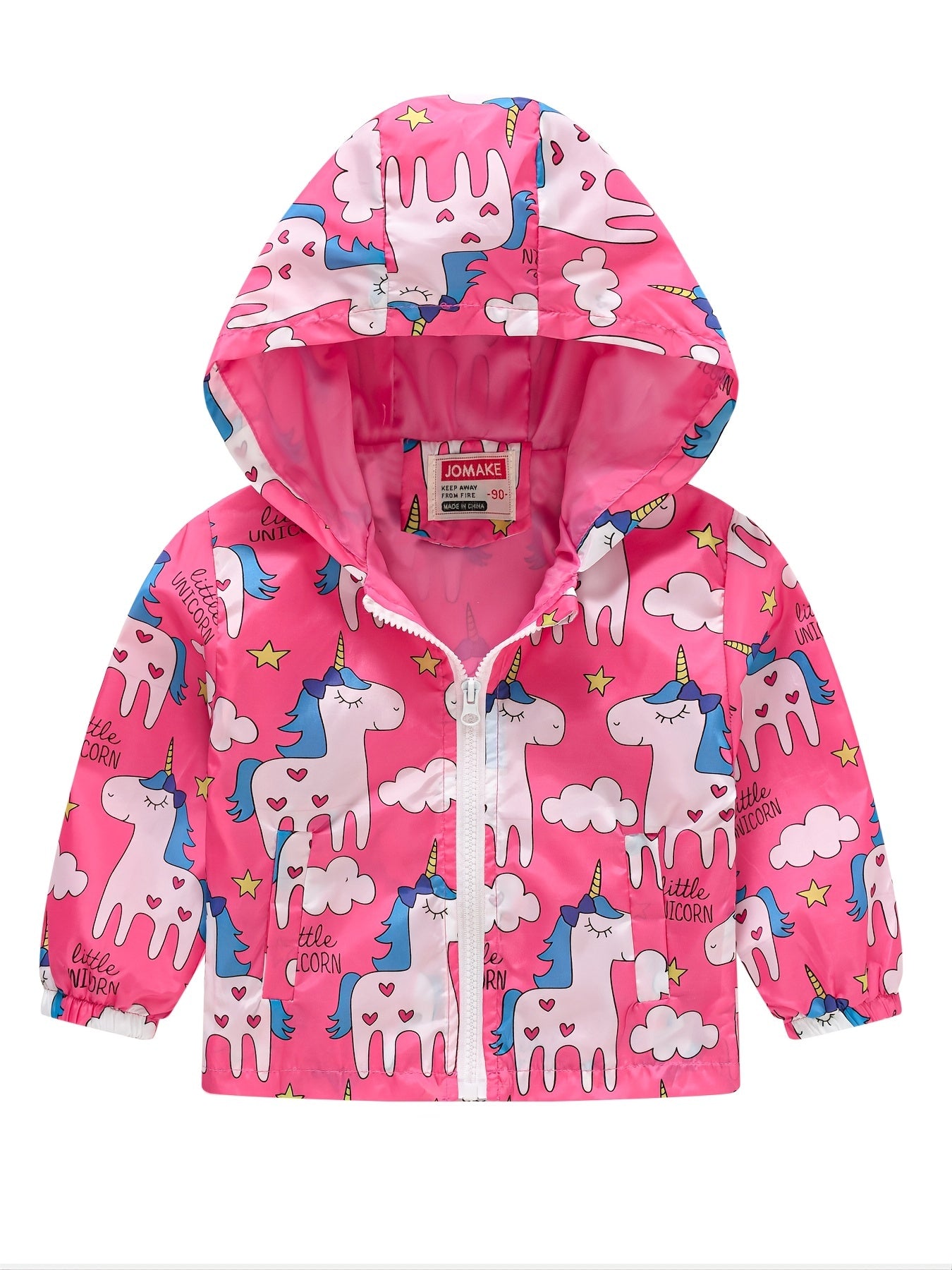 Girls Unicorn Print Hooded Jacket for Winter