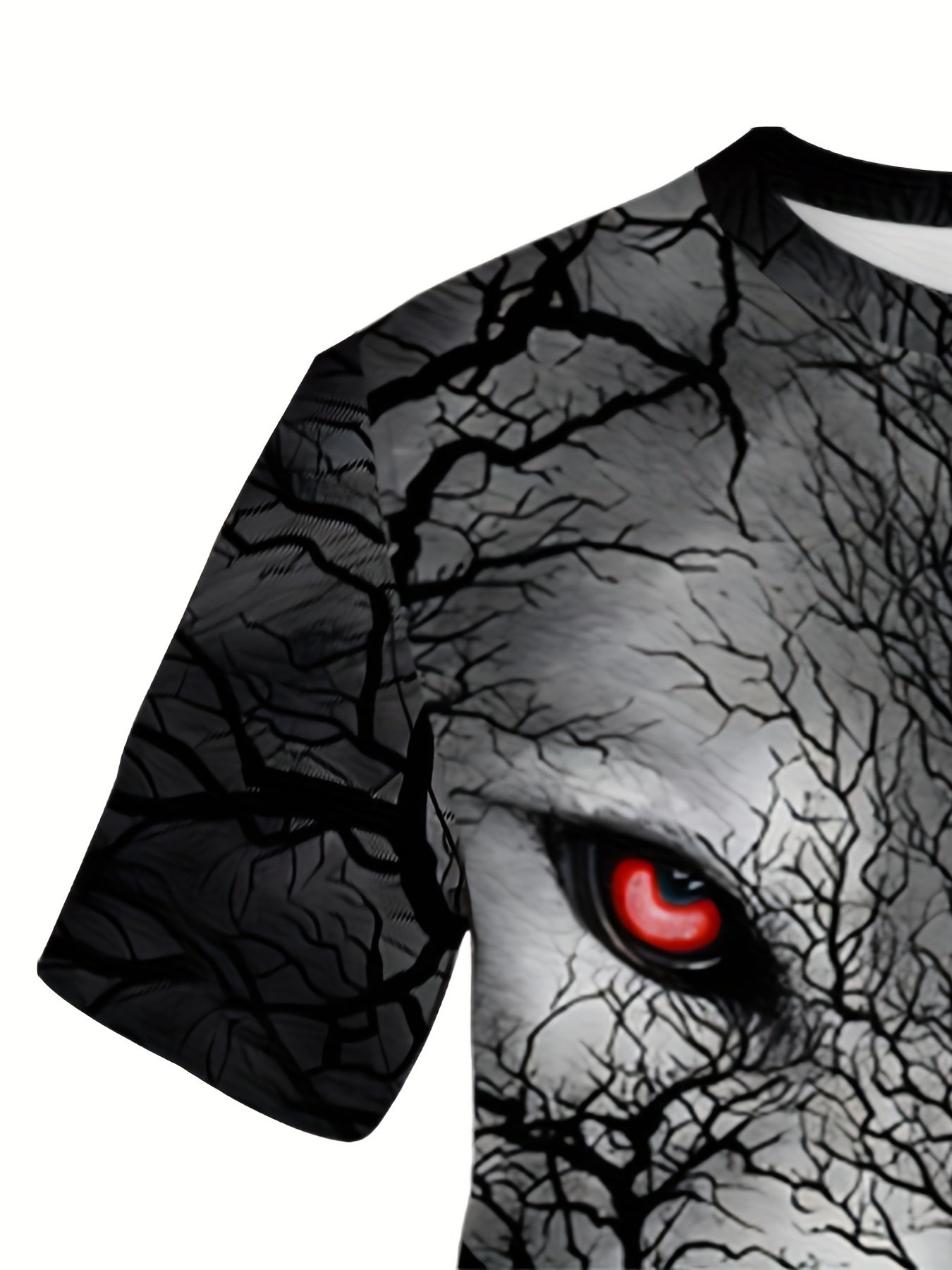 Men's 3D Wolf Print T-shirt Crew Neck Tee for Summer