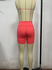Yoga Sports Shorts With Side Pocket High Stretch Slim Fitness Shorts