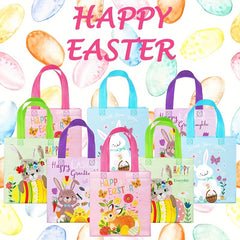 16pcs Easter Bunny Egg Gift Bag Reusable Tote Party Supplies
