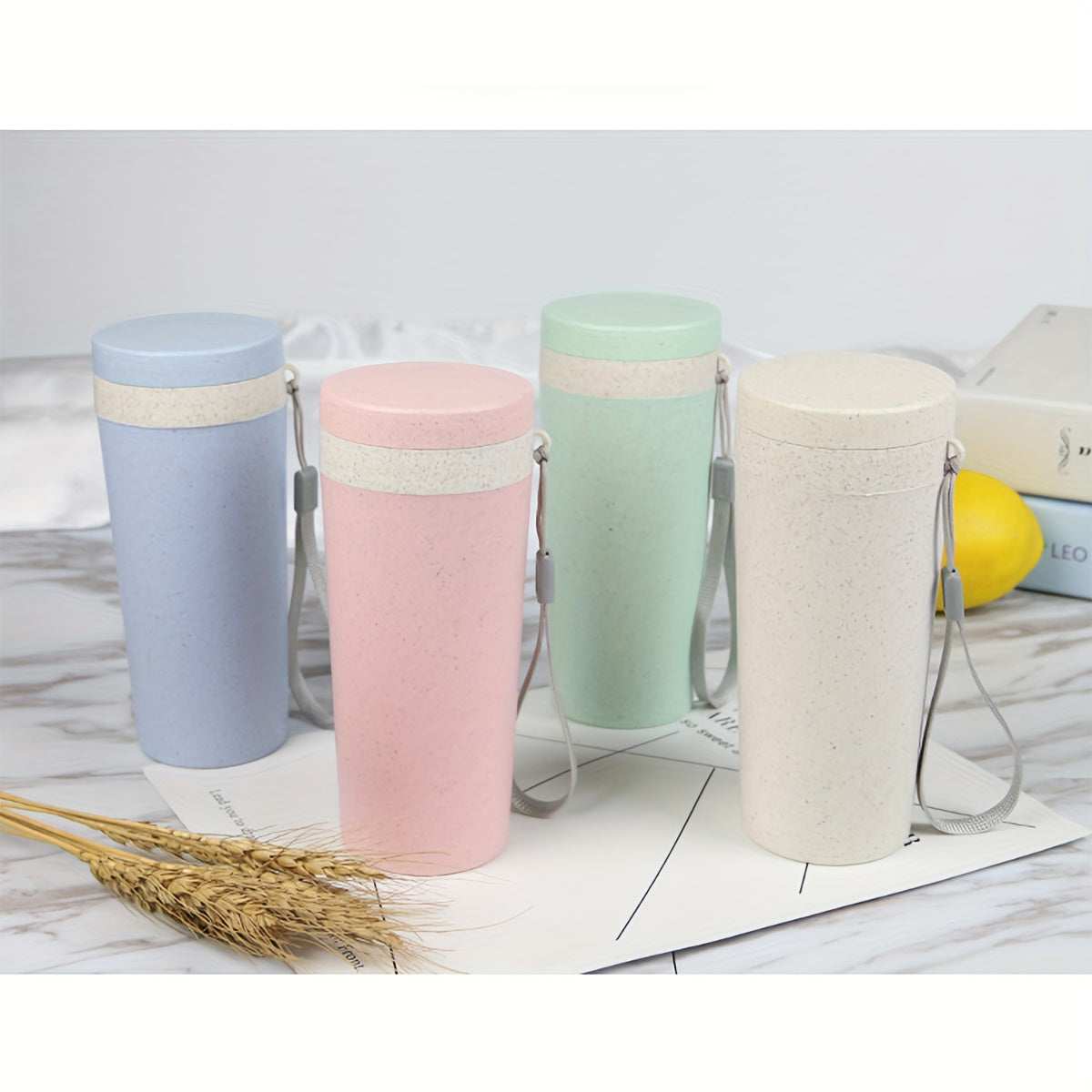 320ml Double Layer Fiber Plastic Water Cup - Outdoor Sports Fitness