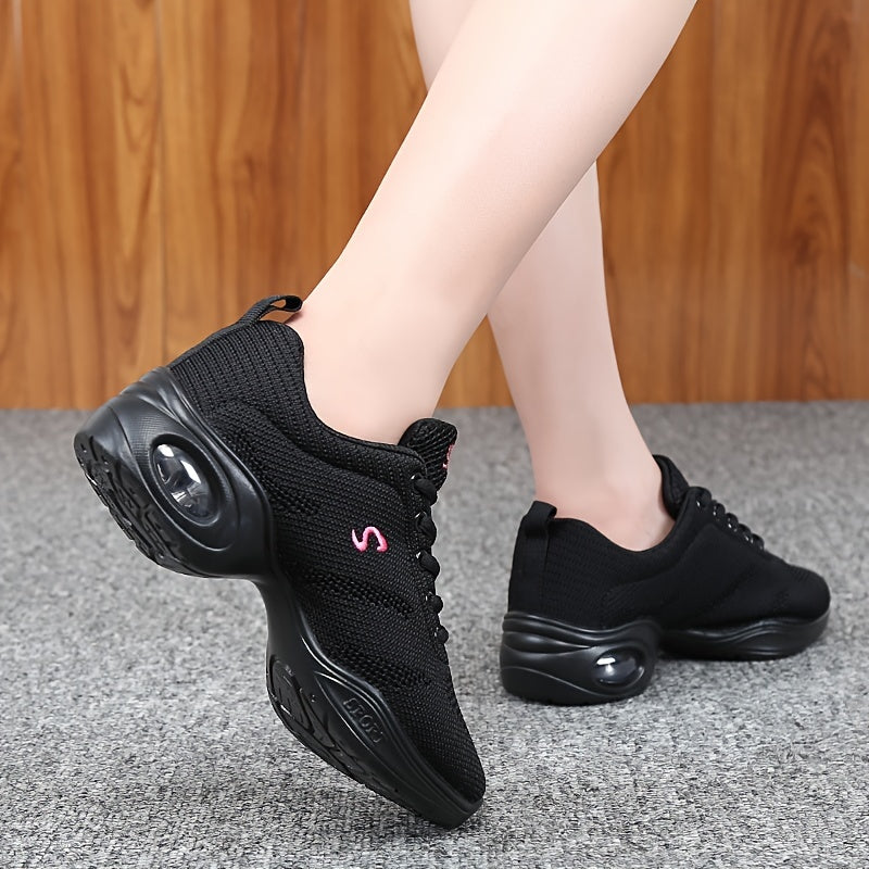 Arch Support Non Slip Dance Shoes Mesh Breathable Comfortable Flying Woven Shoes