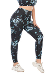 Floral Print Yoga Leggings With Pocket Plus Size