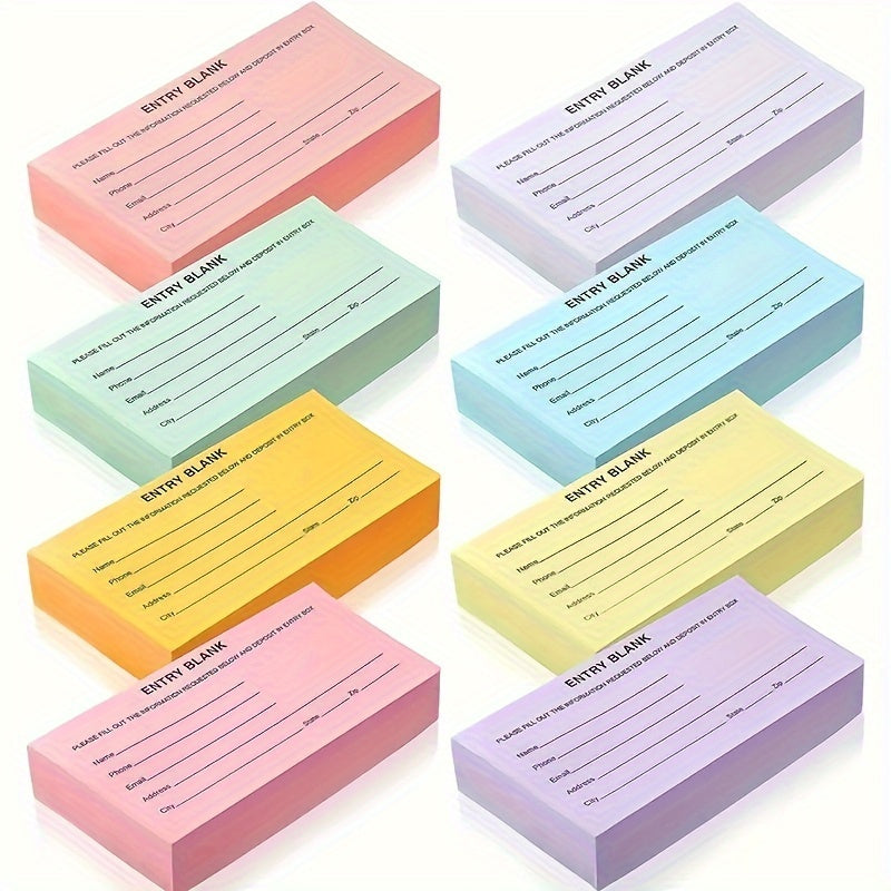 250 Blank Multicolor Raffle Tickets for School Event - Enrollment Form