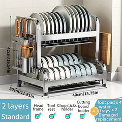 304 Stainless Steel Kitchen Dish Drain Rack for Home Kitchen