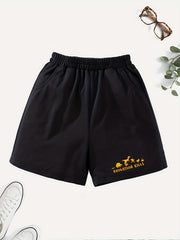 Girls' Casual Dino Graphic Shorts with Pockets