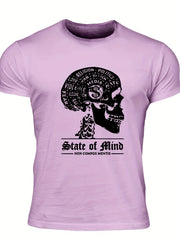 Men's State Of Mind Print T shirt Casual Comfy Tee for Summer
