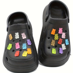 20pcs Luminous Little Bear Shoe Charms DIY Clogs Accessories