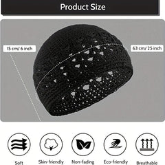 4pcs Hollow Out Knitted Beanie Unisex Skull Cap Elastic Knit Hat