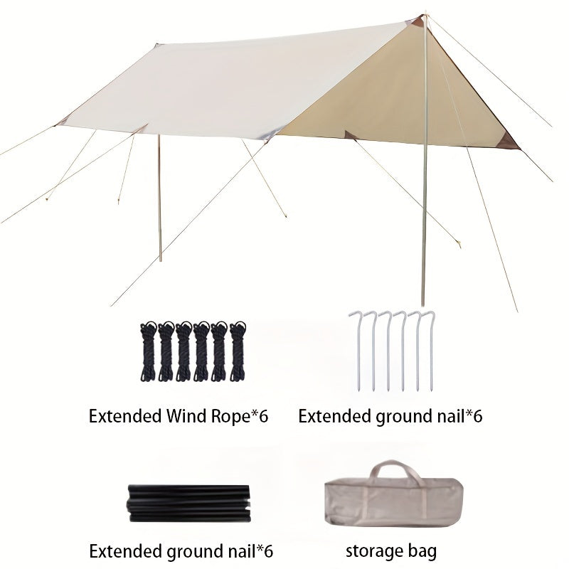 Portable Camping Awning 3x3M Waterproof PU 3000mm Ideal for Outdoors Travel