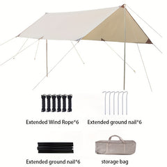 Portable Camping Awning 3x3M Waterproof PU 3000mm Ideal for Outdoors Travel