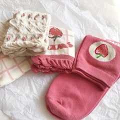 5 Pairs Strawberry Pattern Socks Mid Tube Women's Stockings