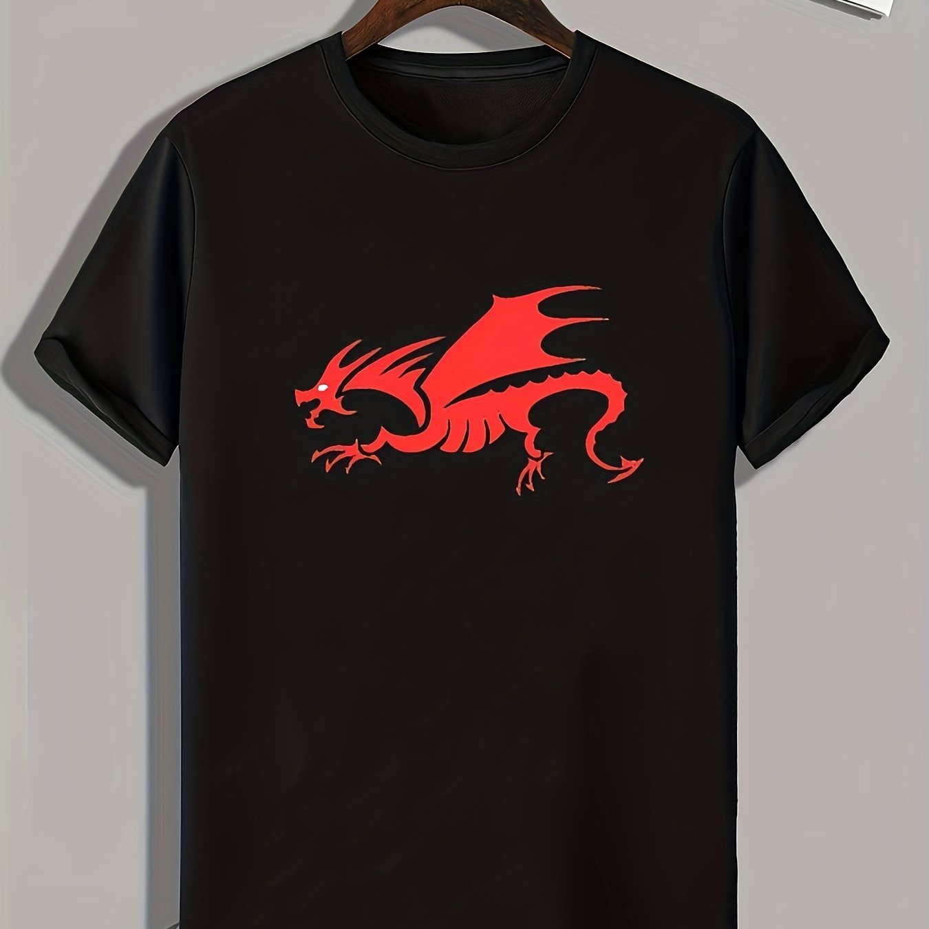 Dragon Pattern Print Men's Sports T-shirt - Summer Outdoor Clothing