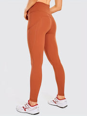 Sports Leggings High Waist Stretchy Yoga Pants With Phone Pockets