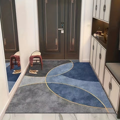Geometric Abstract Area Rug with Anti Slip Backing