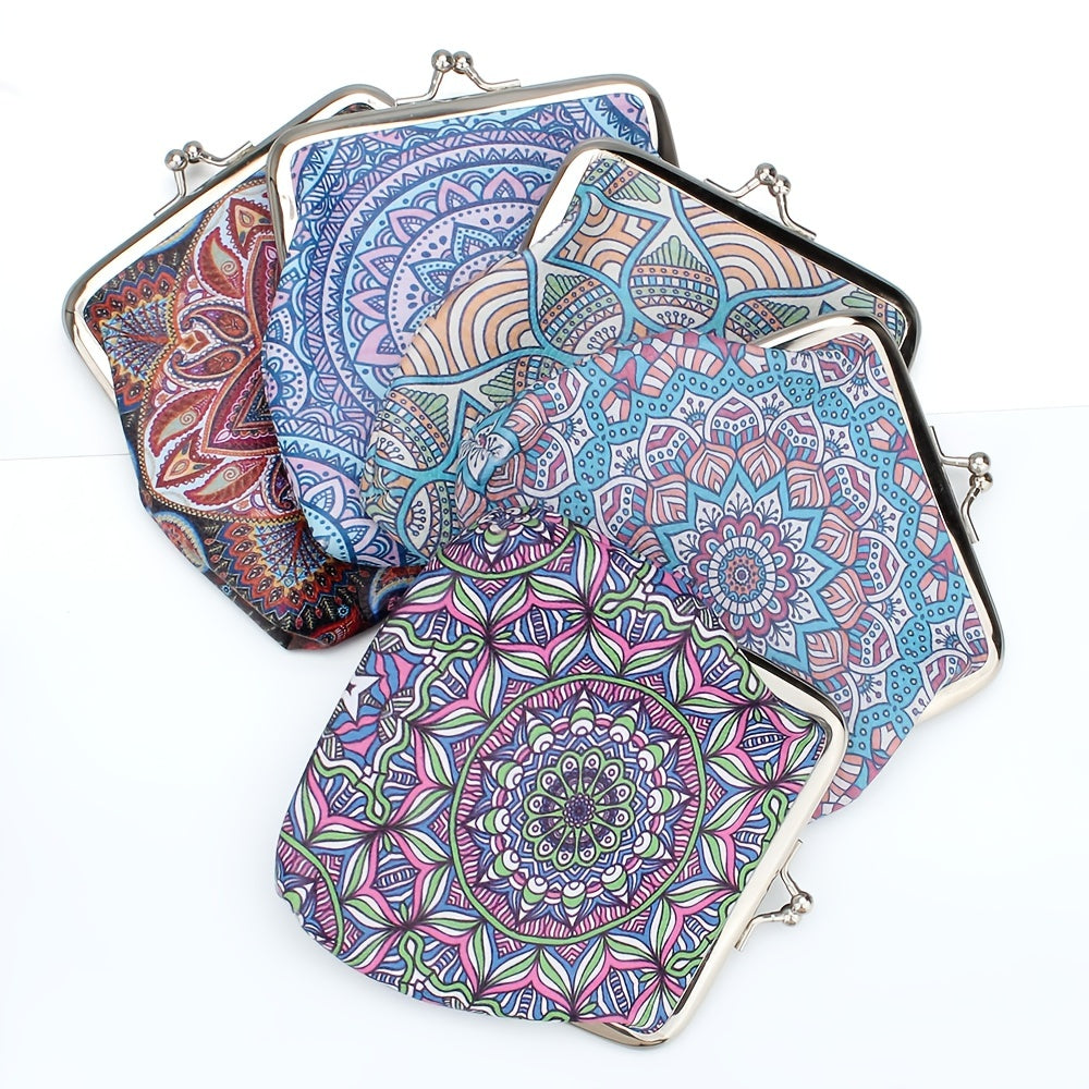 Ethnic Style Coin Purse Geometric Pattern Small Wallet Girl s Bank Card Bag