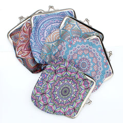 Ethnic Style Coin Purse Geometric Pattern Small Wallet Girl s Bank Card Bag