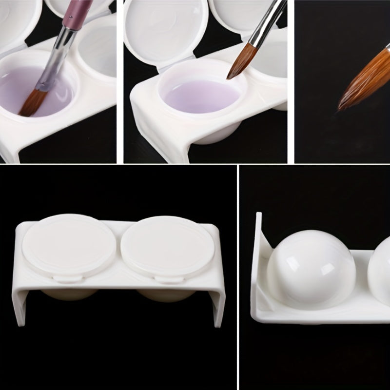 Double Cup Nail Art Bowl Soaking Dish Dappen Dish With Lids