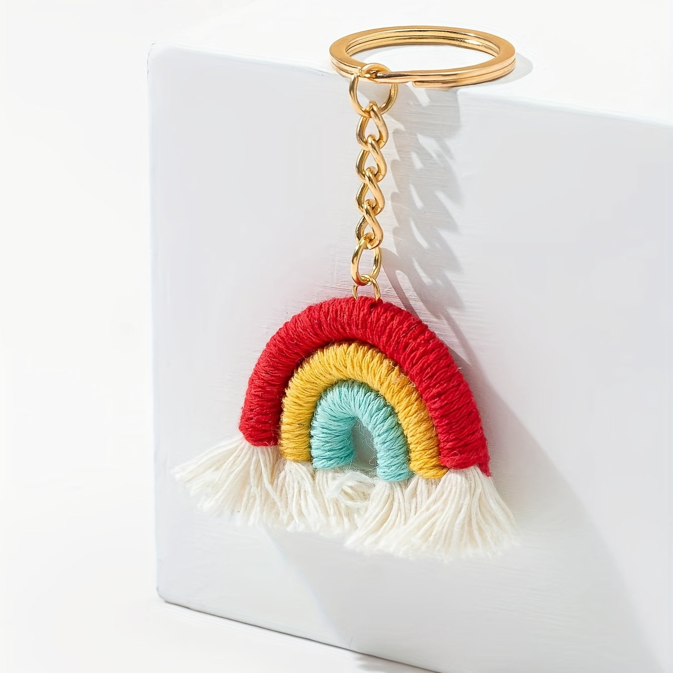 Boho Rainbow Keychain Vintage Car Keyring Bag Purse Charm