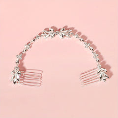 Crystal Hair Comb Bun Hair Headdress Floral Hair Comb Pair Comb Soft Chain Brida
