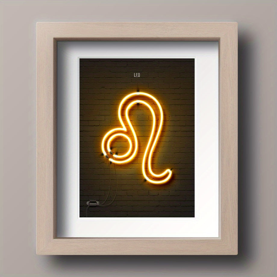 Yellow Neon Zodiac Sign Poster Kids Home Decor