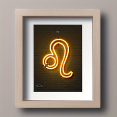 Yellow Neon Zodiac Sign Poster Kids Home Decor
