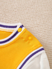 Kids Basketball Style Graphic Romper Long Sleeve Cotton Bodysuit