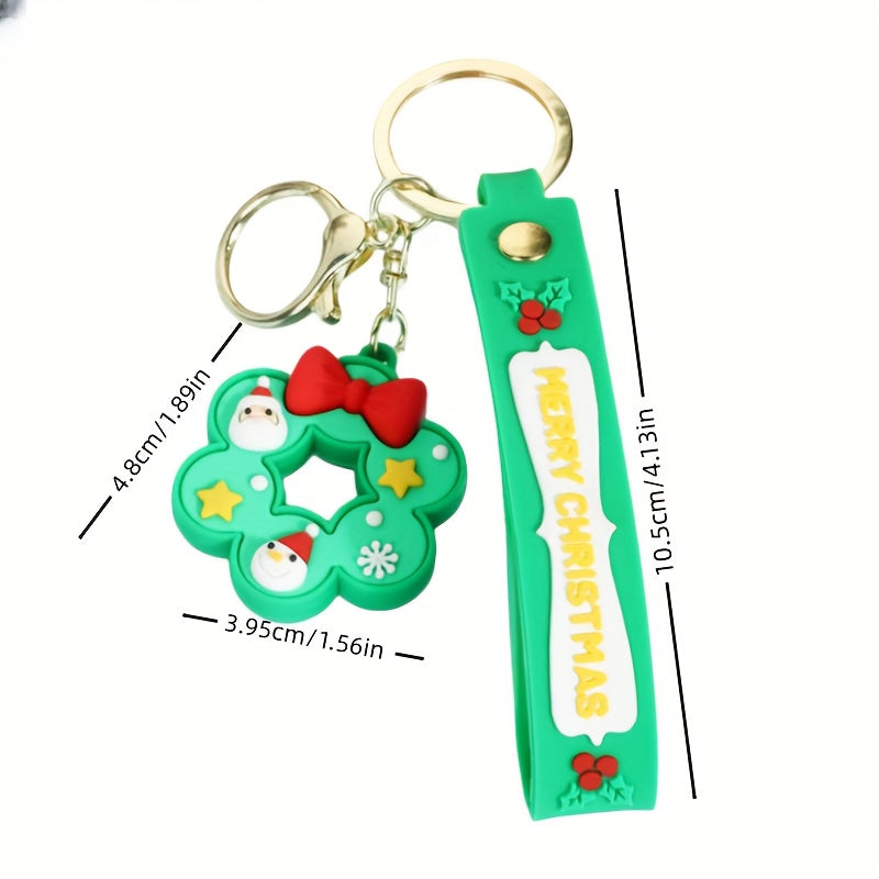 Santa Claus PVC Soft Keychain Hanging Holiday