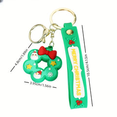 Santa Claus PVC Soft Keychain Hanging Holiday