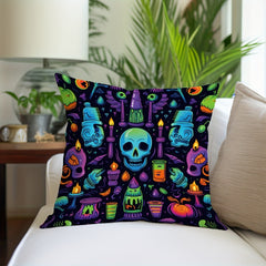 Neon Pattern Skull Pillowcase for Sofas & Chairs