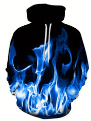 Men's 3D Flame Fist Hoodie Active Breathable Sweatshirt